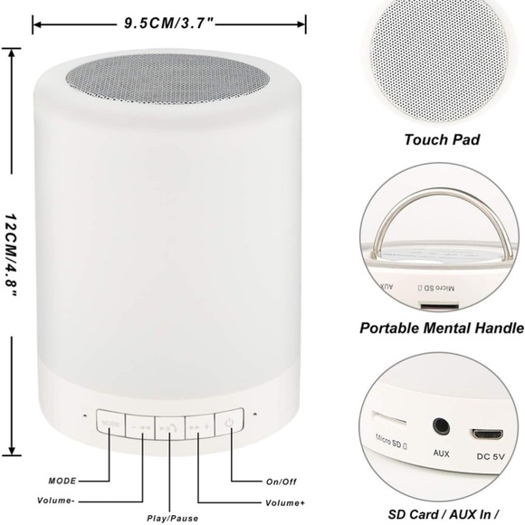 Night Light Bluetooth Speaker RAGZAN Touch Control - Picture 5 of 6